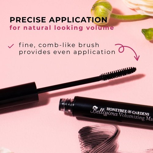 Honeybee Gardens Bellissima Volumizing Mascara - Black Lace | Lightweight, Bold Lashes, Vegan, 0.13 oz