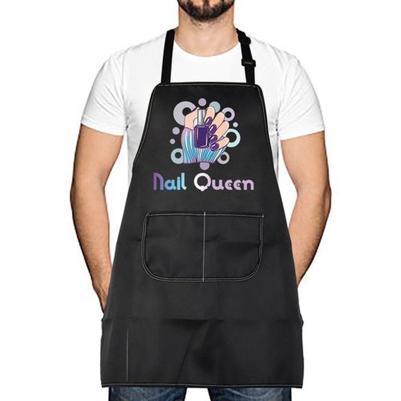 LEVLO Nail Artist Gift Nail Queen Waterproof Adjustable Apron Nail Tech Nailist Thank You Birthday Christmas Gift(Nail Queen)