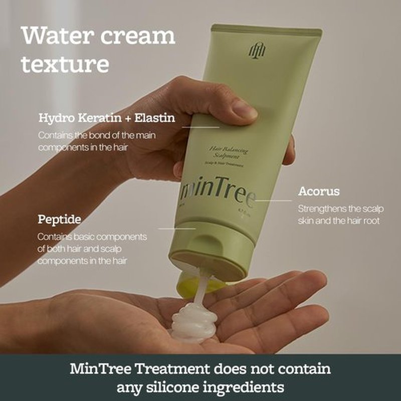MINTREE Hair & Scalp Treatment 200ml / 6.7 fl oz / Hair Mask / Scalp Soothing / Alleviate Hair Loss / Paraben, Cruelty & Silicone oil free