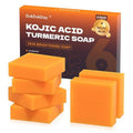 Dukdukday Turmeric Soap Bar Dark Spots for Face & Body, Kojic Acid soap Deep Cleansing, Gentle Soap Sensitive Skin Formula, All Skin Types 60g x 6 Bars