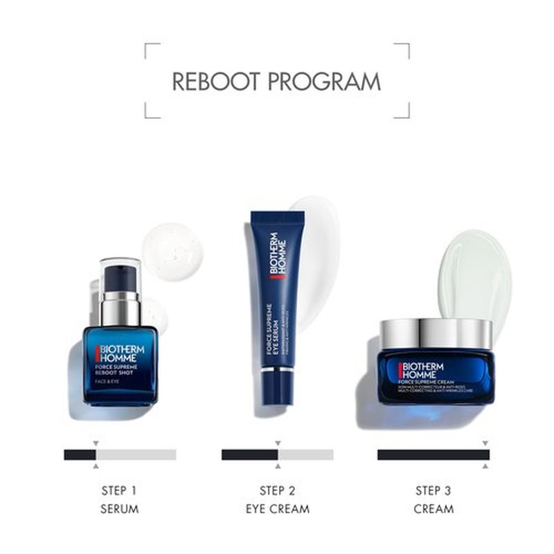 Biotherm Force Supreme Reboot Shot, Revitalize Men's Skin, A High Concentration 12% Vitamin C, Face And Eye Serum That Targets Fine Lines, Dullness, And Enlarged Pores, 1 Fl. Oz.