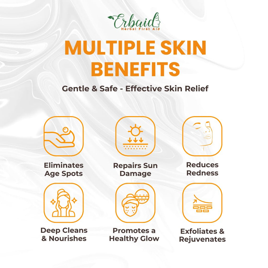 Erbaid Papaya Soap Face & Body Wash – Skin Brightening Papaya Soap Bar for Dark Spots – Reduce Acne, Cleanse Scars, & Even Tone – with Turmeric, Kojic Acid & Essential Oils – for All Types