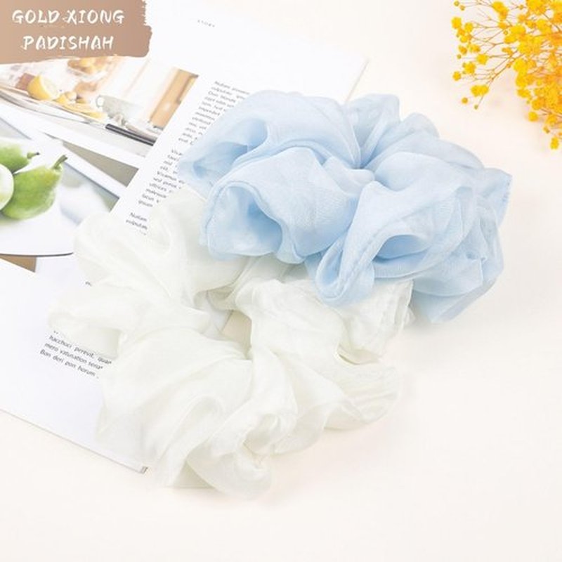 Cute Large Big Oversized Scrunchies for Women: Jumbo Chiffon Hair Ties for Sleeping, No Damage Hair Accessories for Thick Hair (6PCS)