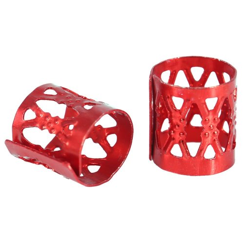 100PCS Braiding Beads Metal Cuffs,New Colorful Dreadlocks Beads Hair Braid Rings Clips Dread Locks, Rings Cuff Hair Decoration Braiding Filigree Tube Hair Jewelry (red)