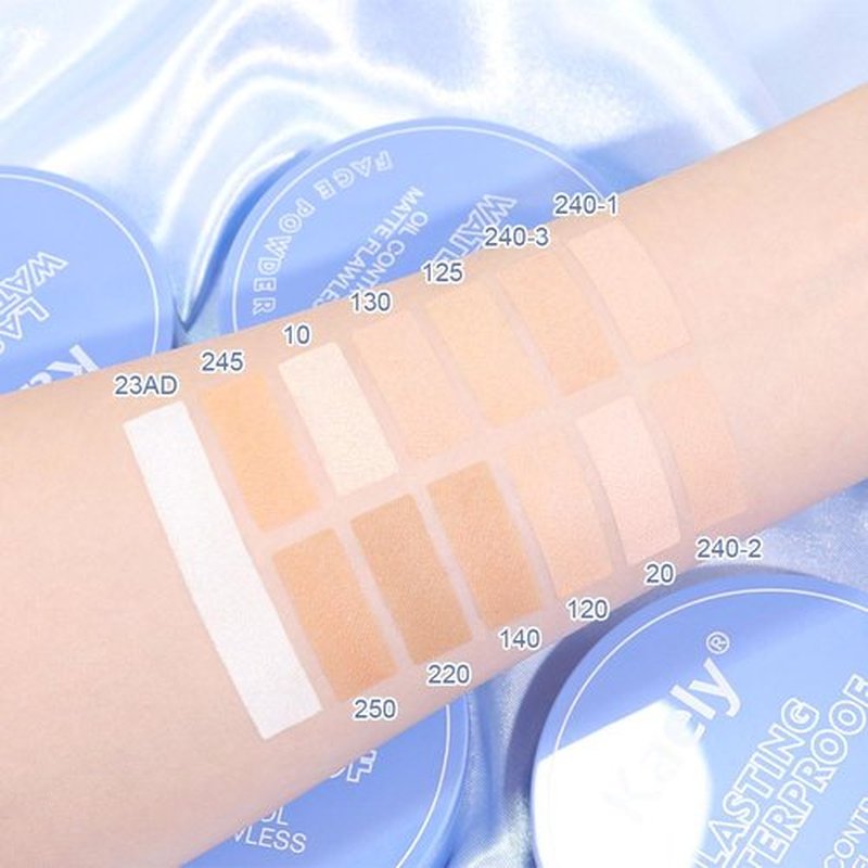 FeiCuiYun Oil Control Matte Perfection Face Powder Compact For Women, Matte Smooth Flawless Setting Powder Makeup, Polvo Compacto De Maquillaje, Waterproof Long Lasting, 0.35Oz (03 Pure Beige)