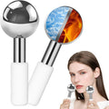 Ice Globes Stainless Steel Beauty Facial Massagers for Face & Eyes,Handhleld Premium Unbreakable Stainless Steel Cryo Sticks for Beauty Routines, Facials Cold Rollers Cooling Globes(Silver,2Pack)