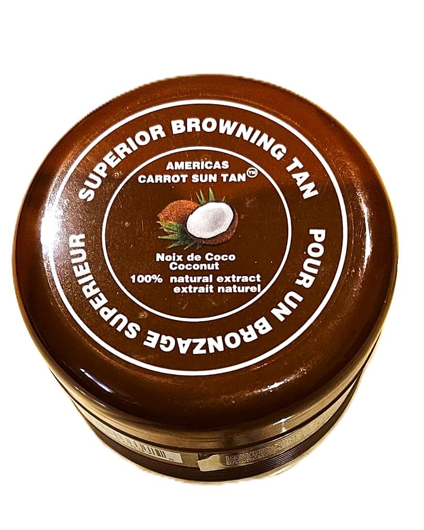 Americas Carrot Sun Tan Coconut - Fast tan accelerator with Coconut, Carrot & Henna - Deep Browning Cream, Moisturizing Tanning lotion for Beach or Sun Bed- WHOLESALE QTY +500/PER MONTH