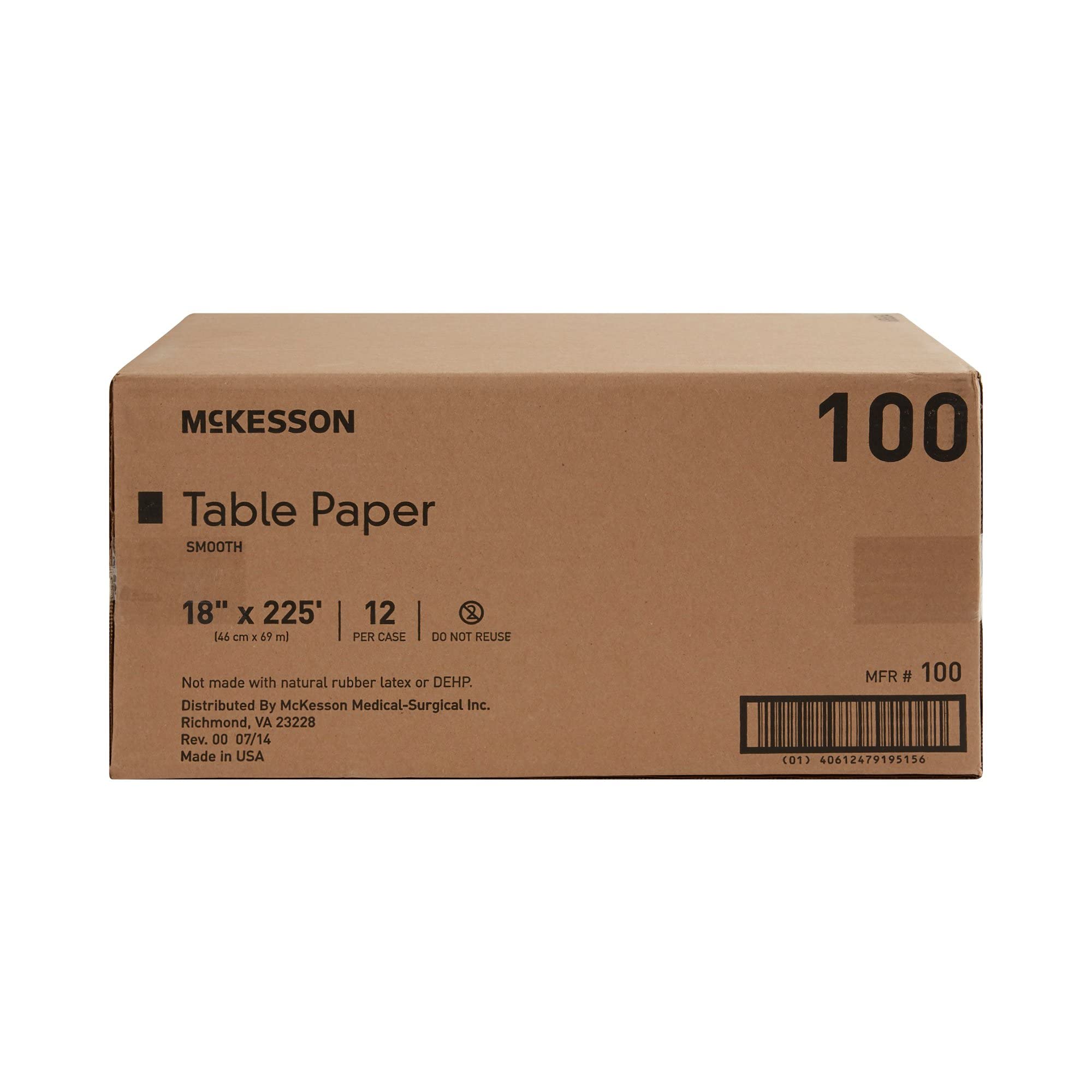 McKesson Medical Exam Table Paper Rolls [12 Rolls] – 18 in x 225 ft White Standard Smooth Disposable Bed Cover for Doctor, Spa, Diaper Changing, Waxing, Nursing, Chiropractor, Patternmaking, Tracing