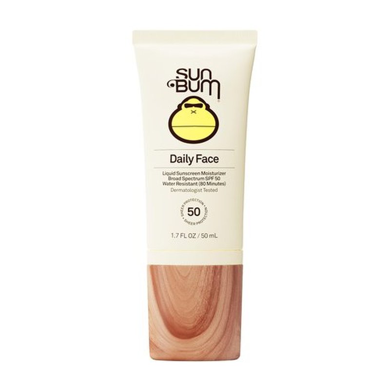 Sun Bum Daily SPF 50 Face Sunscreen Lotion - Broad Spectrum Moisturizing Facial Sunscreen with Vitamin E - Vegan and Hawaii 104 Act Compliant (Without Octinoxate & Oxybenzone) - Travel Size 1.7 oz