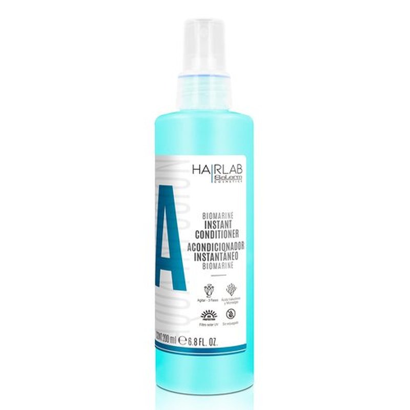 SALERM - Leave-In Hair Conditioner - Biomarine Hair Lab - 200 ml - Hydrates and Detangles Hair - Closes the Cuticle - with Marine Algae Extract and Hyaluronic Acid - Paraben-Free