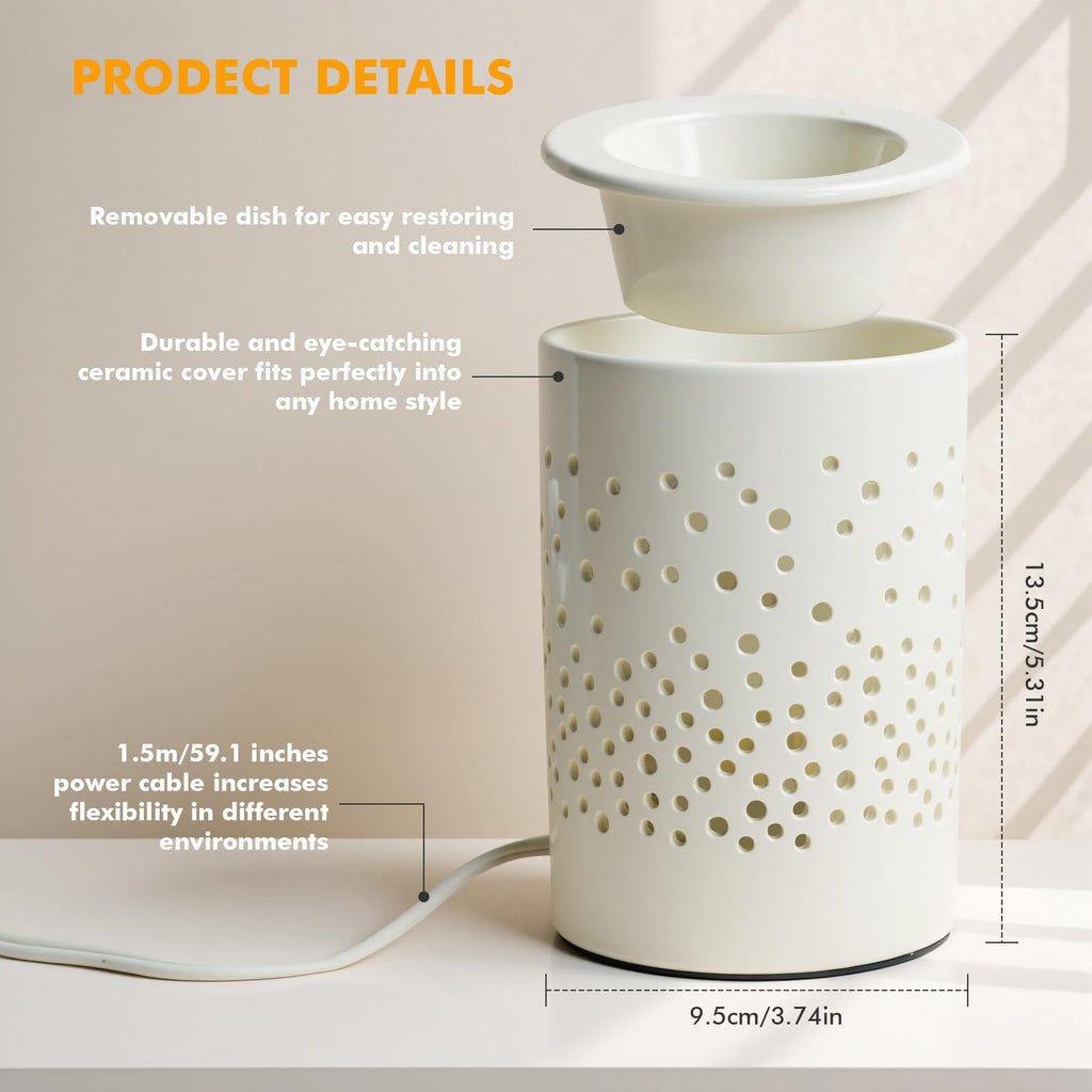 Bobolyn Ceramic Electric Wax Melt Warmer Candle Warmer Lamp Melt Wax Cube Melter Fragrance Warmer- Ideal Gift for Wedding, Spa and Aromatherapy