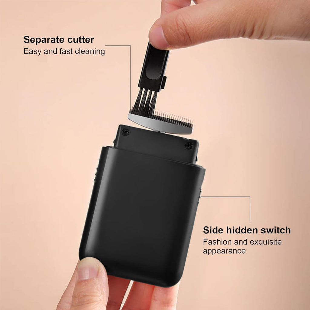 LinMei Men's Foil Shaver - USB Rechargeable Mini Portable Electric Shaver, Multifunction Stubble Trimmer with Pop-Up Sideburn Razor, Sensitive Skin Friendly for Beards, Ideal for Travel/Gym/Home
