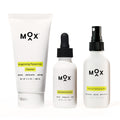 Mox Skincare Super Set Face Care Kit (3pk) | Peppermint Face Cleanser + Multi Nutrient Serum + Mineral Hydrating Mist | Hydrate, Exfoliate, Glow.