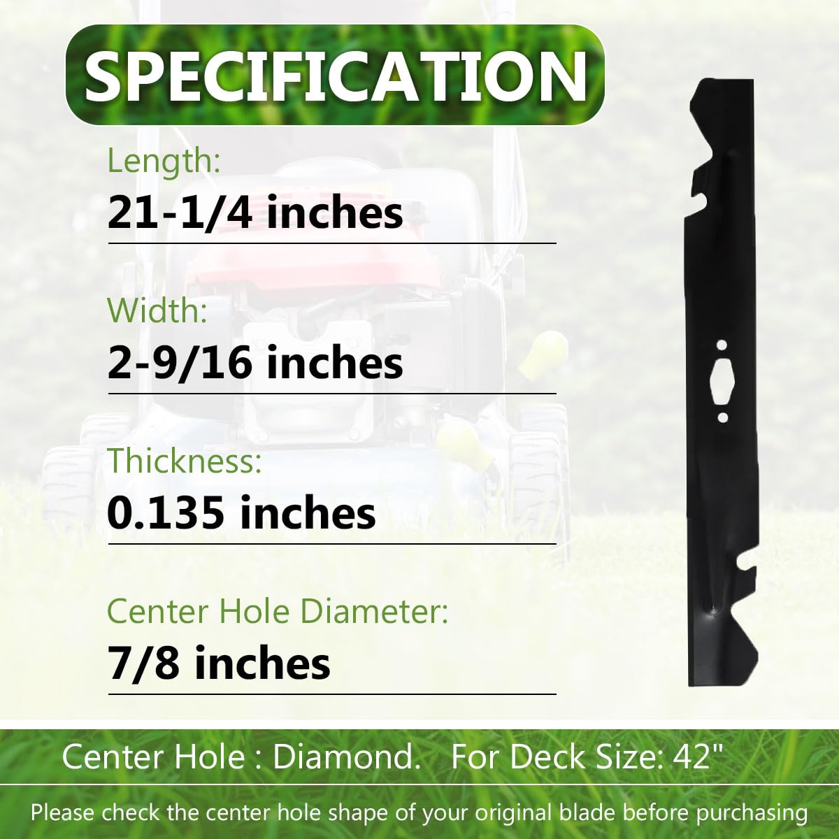 742P05177A-X Mulching Mower Blades Set for Cub Cadet Craftsman MTD Troy Bilt 42" Zero-Turn Mower, Replaces 742-05177A-X, Compatible with Enduro XT1-LT42 XT2-LX42 Ultima ZT1-42 ZT1-42E ZTS1-42 (2 PACK)