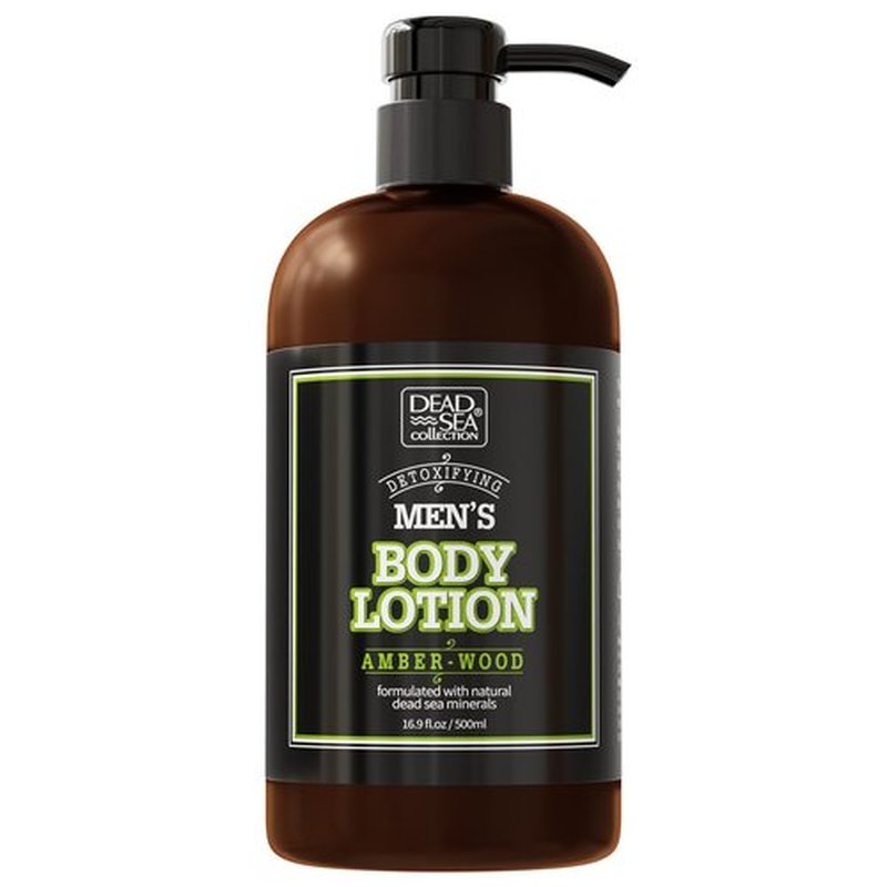 Dead Sea Collection Amberwood Men's Body Lotion - Nourishing Hydration with Amberwood Oil & Minerals | 16.9 Fl Oz