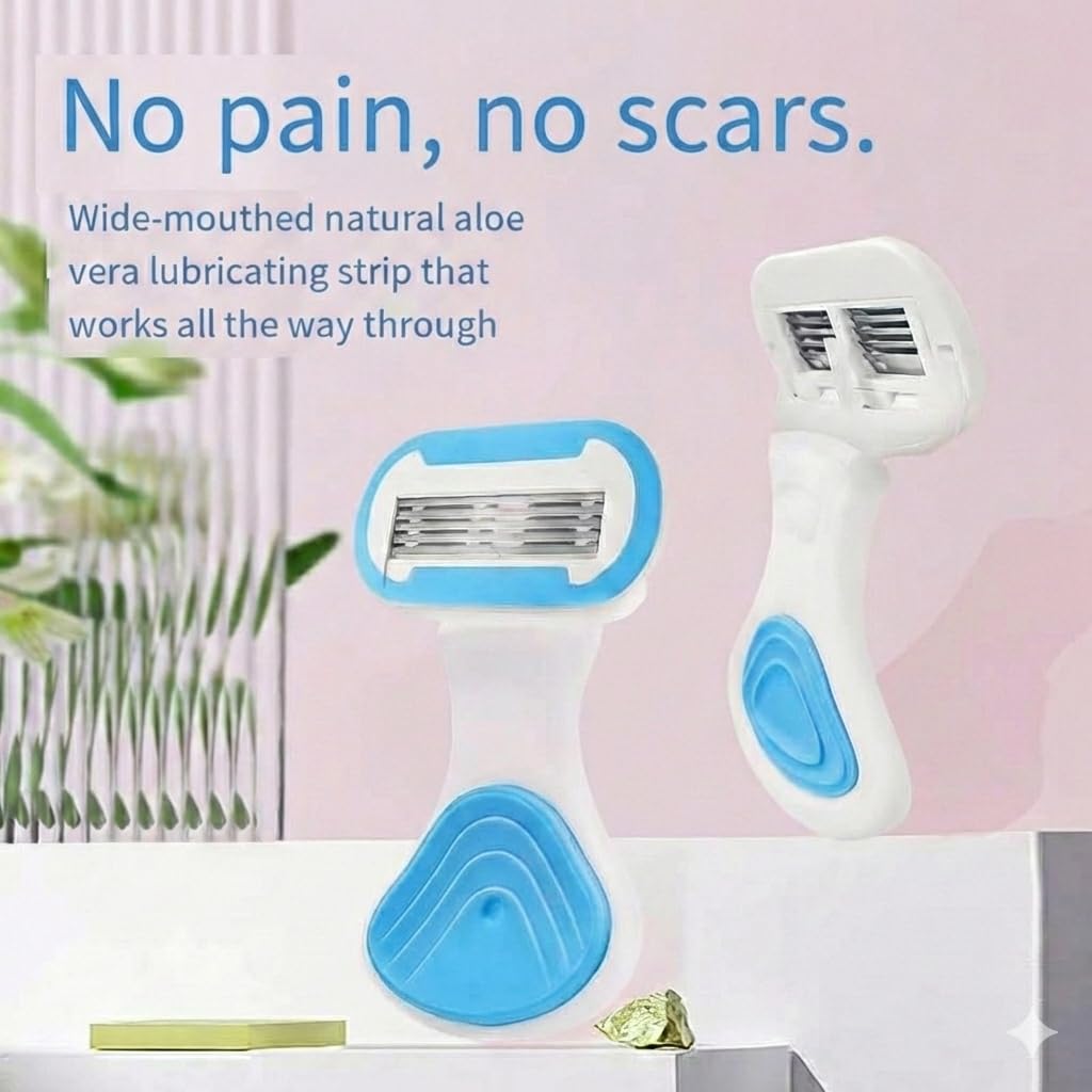 Whityle Blue Mini Girls' Razor for Women 2x 5-Blade Refills
