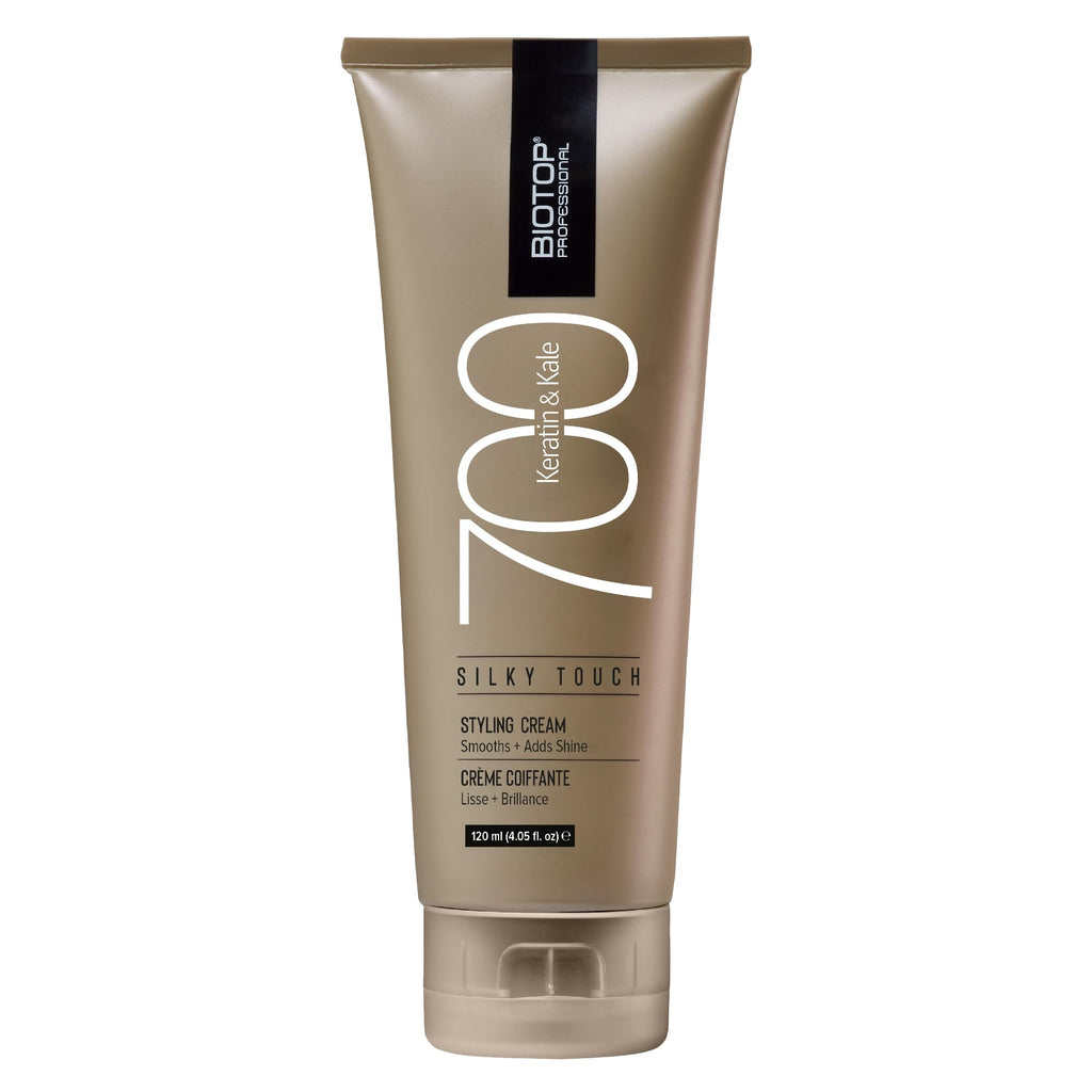 Biotop Professional 700 Keratin and Kale Silky Touch - Hair Styling Cream for Extra Shine & Polish - Flyaway Tamer - Frizz Control For All Hair Types - 4.05 Fl Oz