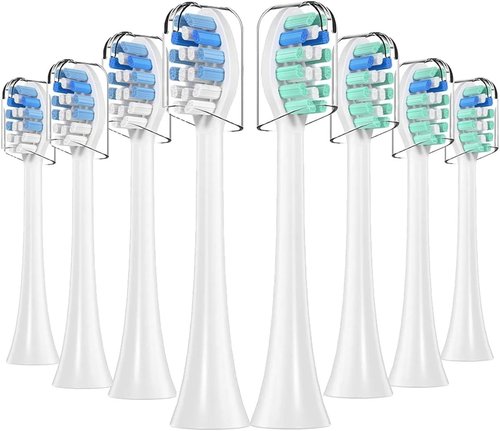 Philips Sonicare Replacement Toothbrush Heads - 8 Pack Compatible with Click-On Handles - White