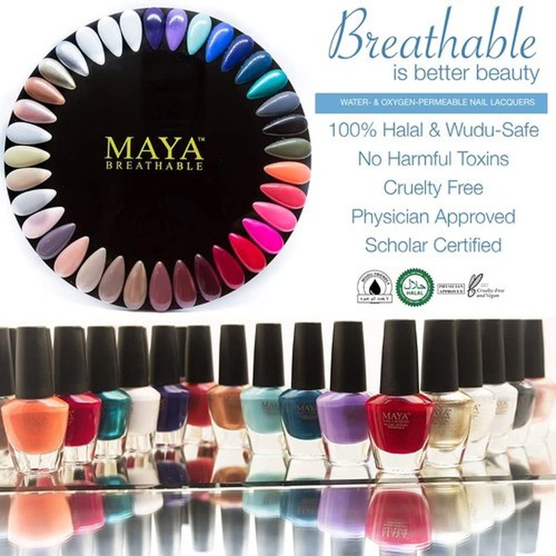 MAYA Nail Lacquer (Top Coat). Breathable, Made in the USA, and "9-FREE"