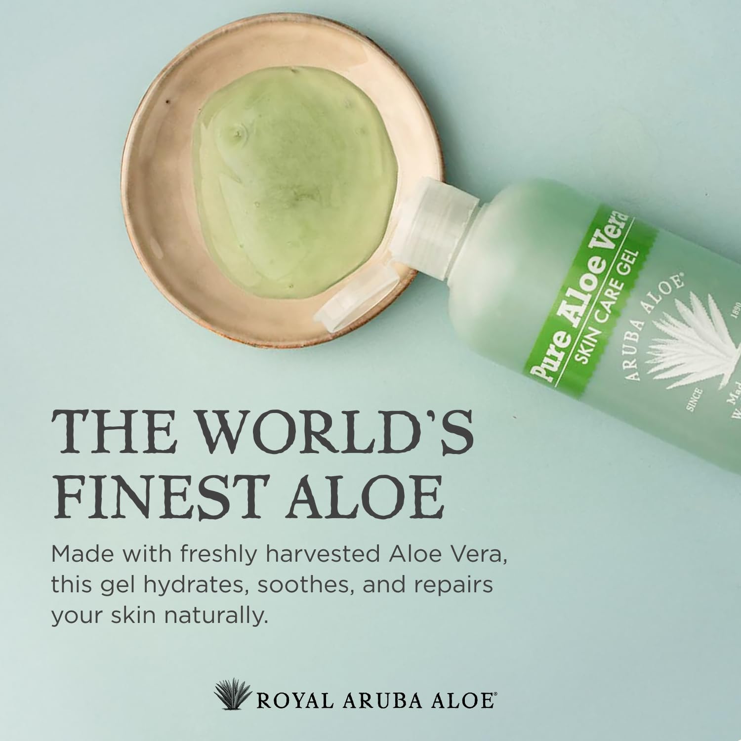 Aruba Aloe Pure Aloe Vera Gel – Soothes, Hydrates, and Refreshes Skin – 2.2 oz Tube