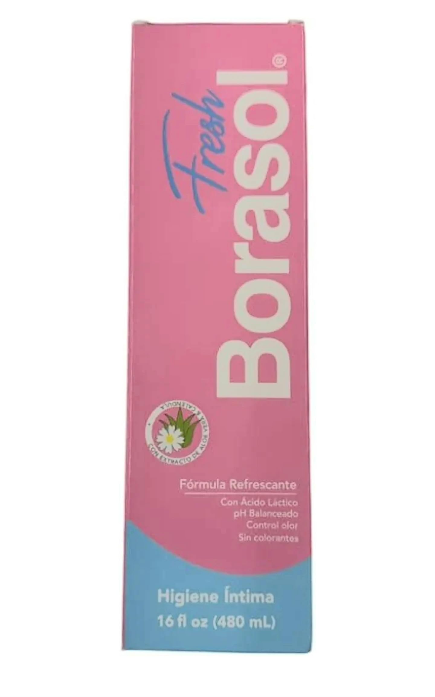 Borasol Fresh Feminine Hygiene Wash, 16 fl oz, pH Balanced Formula, Refreshing