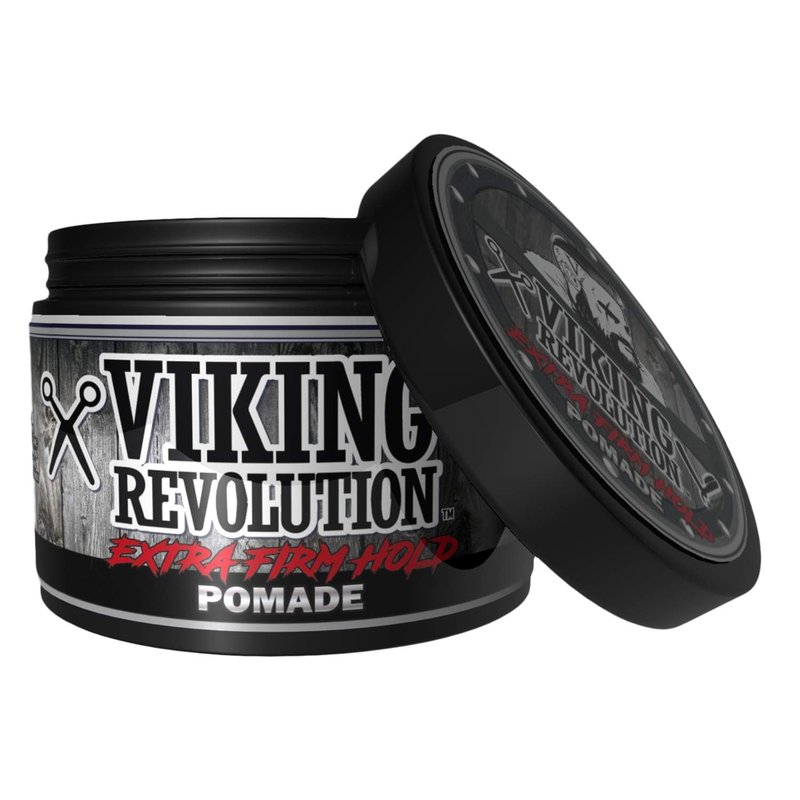 Viking Revolution Extreme Hold Pomade for Men - Extra Firm Hold & High Shine - Easy Wash Out, 4oz