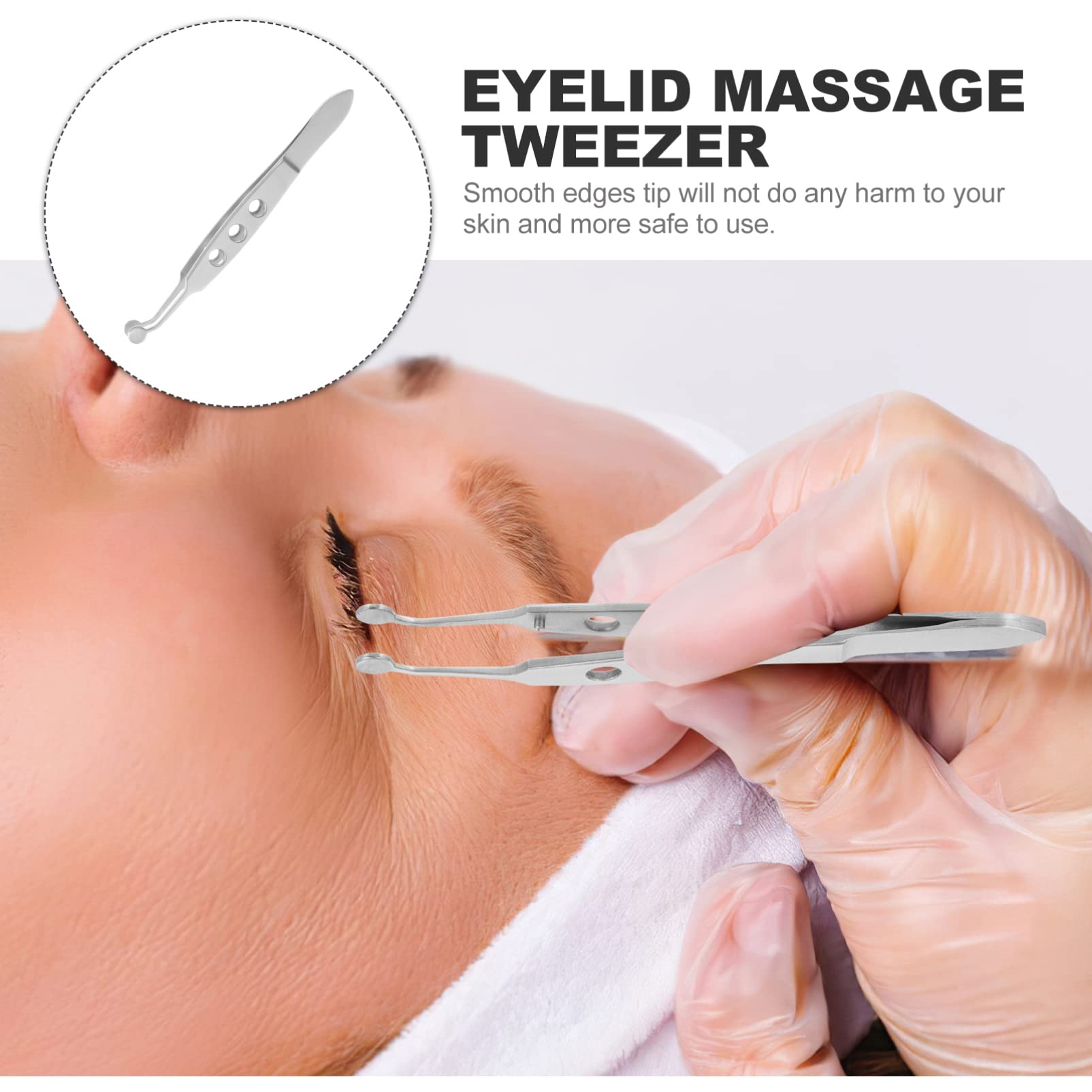 iplusmile Meibomian Gland Expressor Eyelid Massage Tweezers 4.13 Inch Stainless Steel Eye Gland Expression Tool for Dry Eye Relief and Eyelid Care