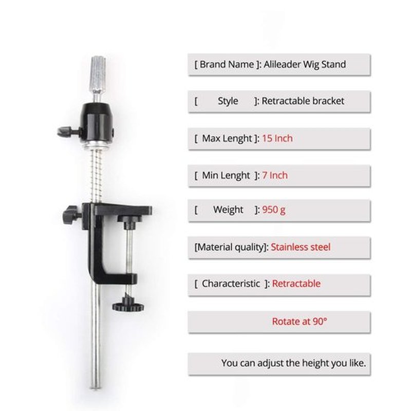 Mannequin Head Stand Scalable Wig Stand C Clamp Wig Head Stand Clamp Holder for Cosmetology Wig Holder for Doll Head