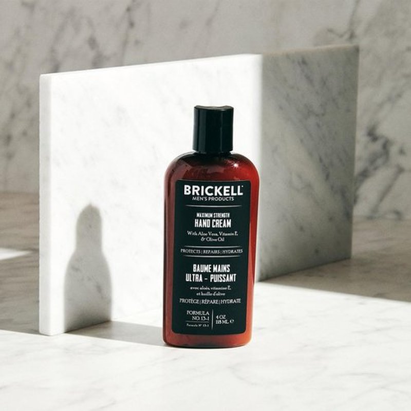 Brickell Men's Hand Cream - Maximum Strength, Fast-Absorbing Formula with Vitamin E & Shea Butter | 4 Oz Unscented