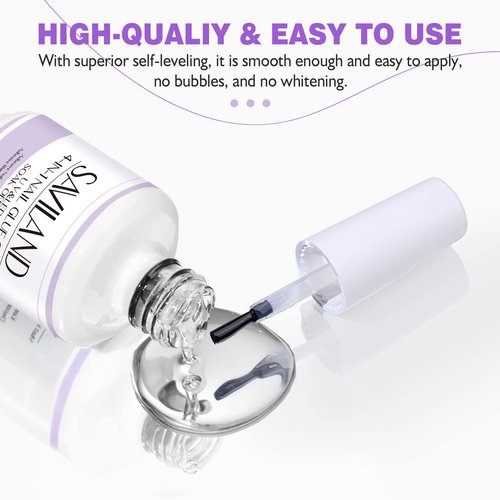 SAVILAND Gel Nail Glue with Lamp: U V Nail Glue Gel DUO for Nails Tips 15 ML and U V Light for Nails Fast Curing Gel Extension DIY Manicure Art Home Salon Gift
