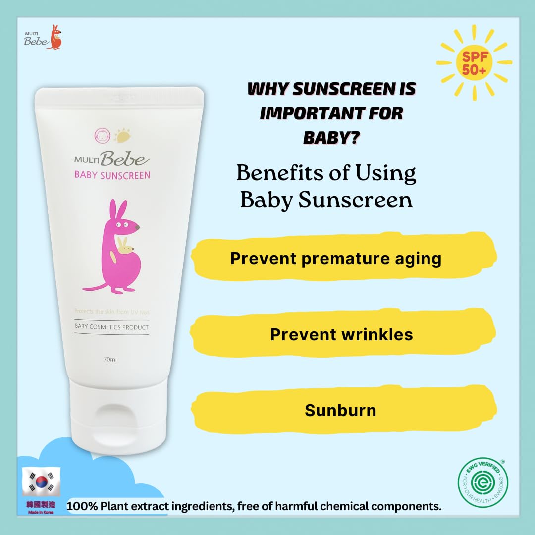 Multi-Bebe Baby Sunscreen cream - Protect the skin from UV rays SPF 50+ PA+++ - 2.4 fl made in korea
