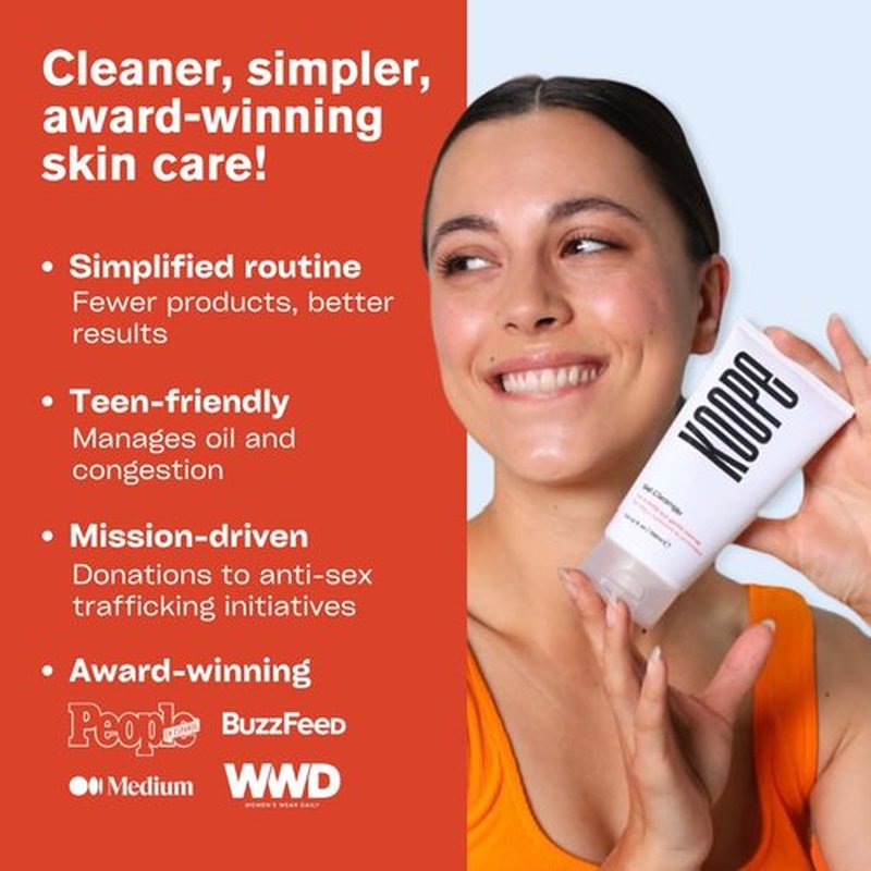 Koope Gel Face Wash - Gentle pH Balanced Facial Cleanser for All Skin Types | Vegan, 5.0 FL OZ