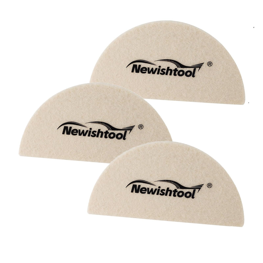 NEWISHTOOL 3 PCS Wool Felt Squeegee Window Tint Tools, Scratch Free Soft Woolen Squeegee for Vinyl Wrap, Glass Tint Film, Car Wrapping, PPF Installation