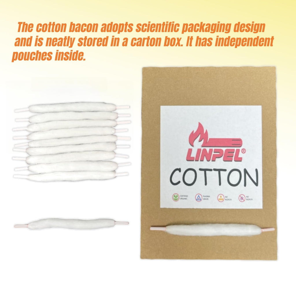Cotton Bacon 40-Piece Fast-Absorbing Shoelaces - DIY Coil Cord Wick, Quick-Dry Organic Shoelace Cotton Sticks for Crafts & Repair (40, Silver)