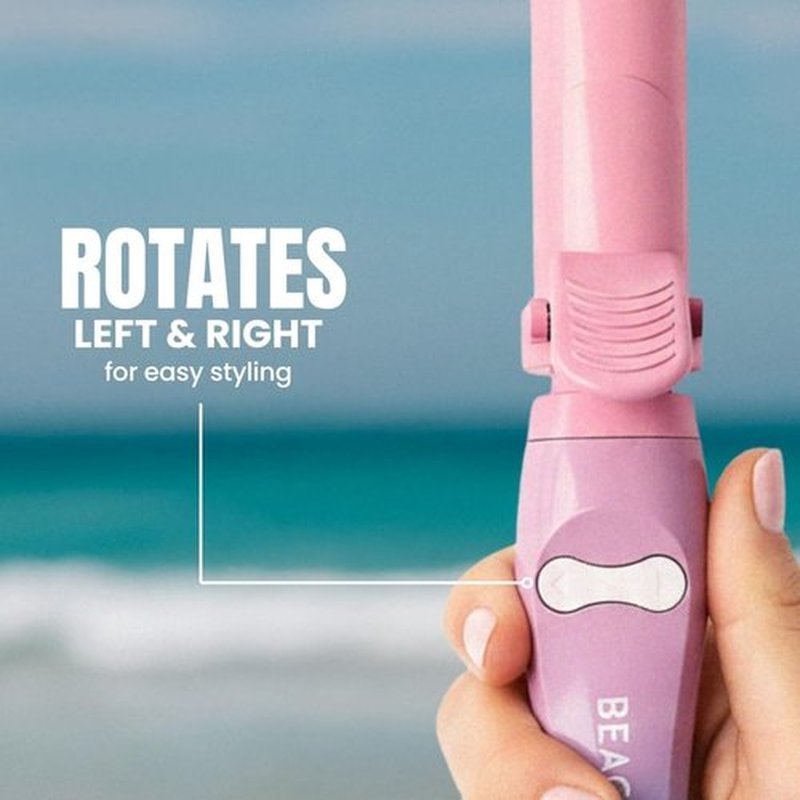 Beachwaver Co. B1.25 Rotating Curling Iron - Pink Sunset | Automatic 1.25-Inch Ceramic Barrel for Medium-to-Long Hair | Travel-Friendly, Auto Shut-Off