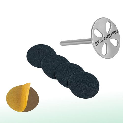 STALEKS PRO Expert Elongated PODODISC L (25mm) – Stainless Steel Pedicure Disc with 5 x 180 Grit Disposable Files for Fast Large Area Treatment