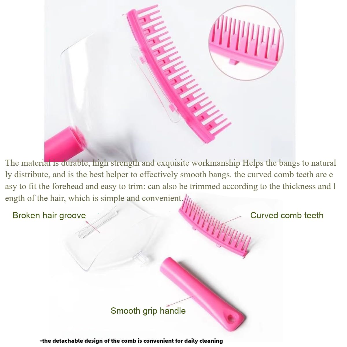 Bangs Hair Cutting Tool, DIY Home Hair Cutting Comb for Bangs, Hair Cutting Guid,Keep Hair Off Eyes,Face,Clothes and Floor,Hair Styler Cut Trim Tool for Home and Salon Use2