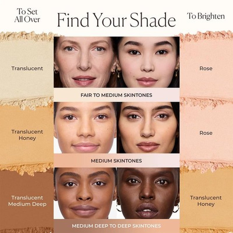 Laura Mercier Translucent Loose Setting Powder, 24HR Shine Control, Infused with Vitamins C + E, Soft Matte Finish, Normal to Oily Skin, 4 Shades for Virtually All Skin Tones, Holiday Gift Set