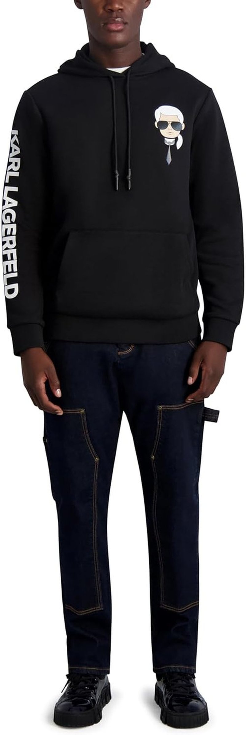 KARL LAGERFELD Men's Hoodie - Iconic Karl Character Design | Stylish & Comfortable Fit