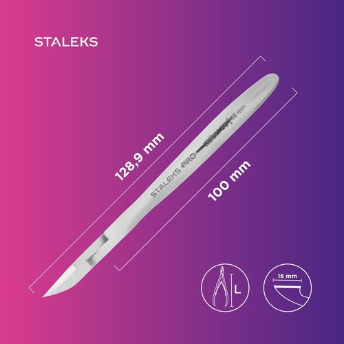 Staleks EXPERT 60 Nail Nippers 16 mm – Long Blades with Heel – Extended Grooved Handles for Precise Pedicure