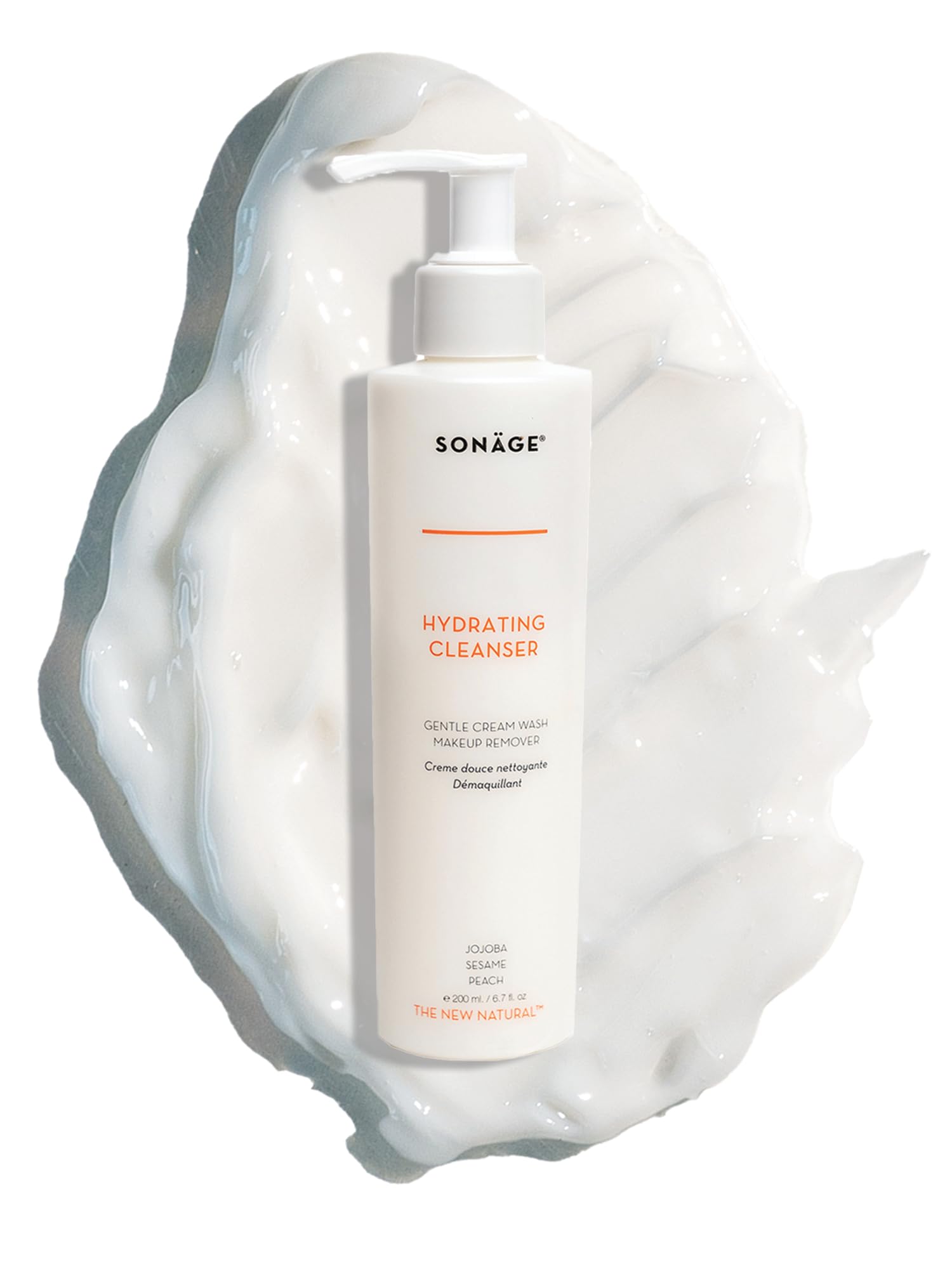 SONAGE Hydrating Facial Cleanser for All Skin Types | Gentle Cream Face Wash & Makeup Remover with Aloe, Chamomile & Vitamin E | Non-Stripping, Moisturizing Daily Cleanser