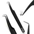My Lash Tools Fiber Tip Lash Tweezers for Eyelash Extension Curved 90 Degree Angle Boot Tweezer Best for Volume, Individual Isolation & Classic Lashes Stainless Steel Lash Supply (CEC-F08/01)