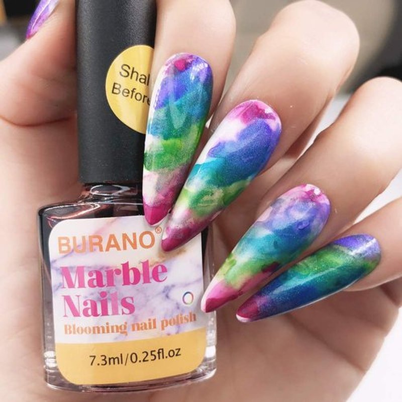 BURANO Marble Nail Gel Polish, Blooming Gel Nail Polish Glitter Effect Nail Marble Effect for Nails Art Set 8 Colors Fall Winter (Marble, 7.3ml)