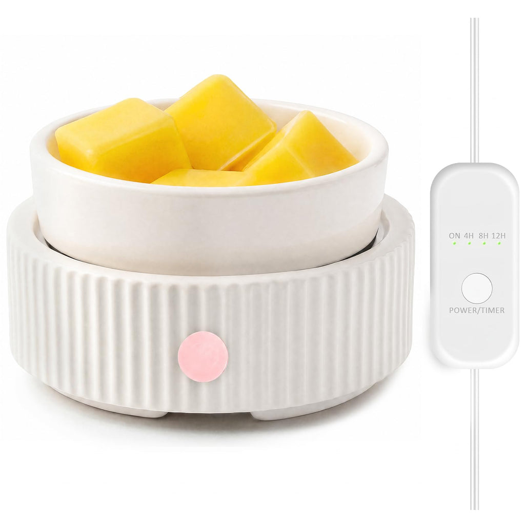 Wax Melt Warmer with 4 Timer & PTC Heating- Ceramic Fragrance 3-in-1 Oil Burner Electric Candle Wax Melter for Home Office Bedroom Fragrance, Home Décor Choice