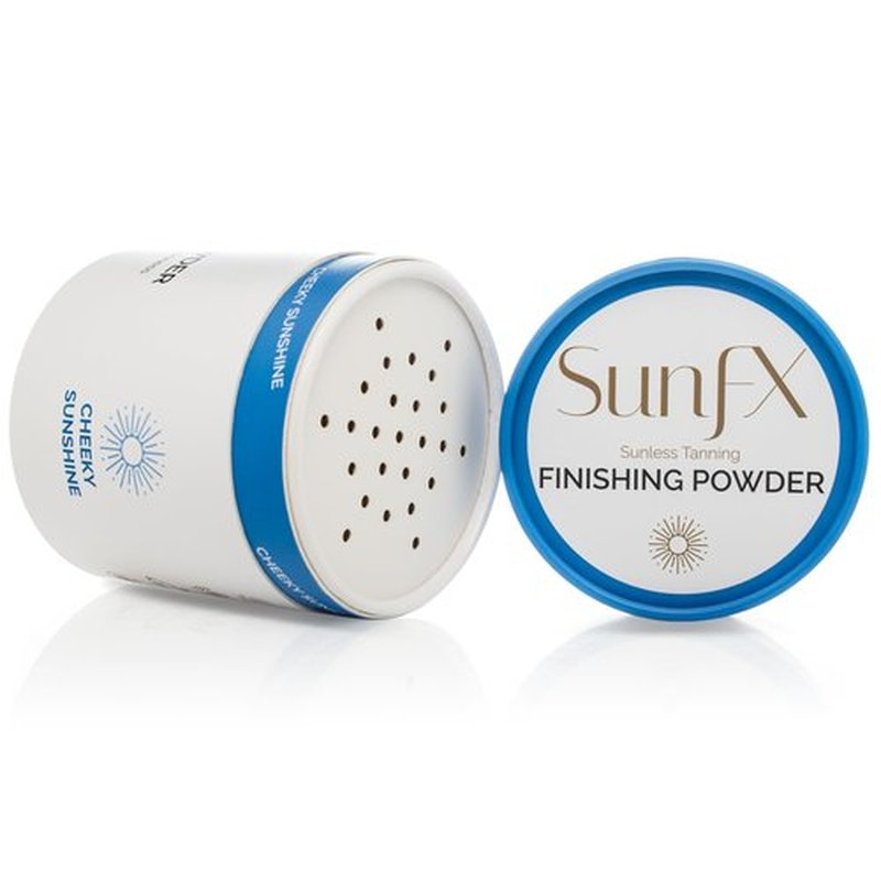 SunFX Post Spray Tan Translucent Finishing Powder | Talc Free | Sunless Tanning Setting Powder | Shimmer | Cheeky Sunshine 4.00 Ounce (Pack of 1)