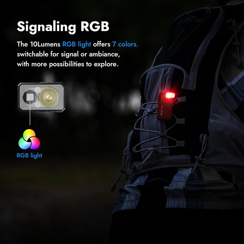 WUBEN G5 Rechargeable EDC Flashlight - 400 Lumens Mini Flashlight with RGB Light | Portable Black Keychain for Emergencies