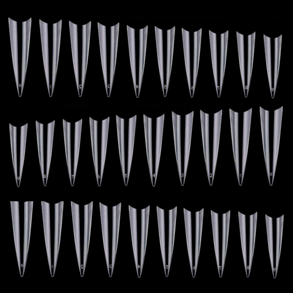 600 Pcs Stiletto Nail Tips for Acrylic Nails Long False Nails Clear Fakes Nails Half Cover False Nail Tips