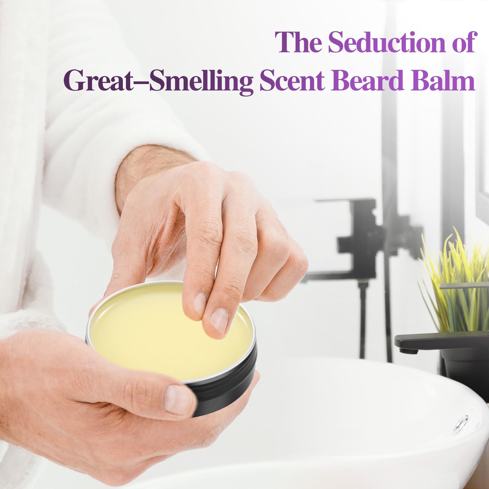 Beard Balm，5% Concentration Biotin Beard Balm for Men (2 oz) - Natural Mens Beard Oil with Castor Oil，Argan Oil, Jojoba Oil and Vitamin,Thickening for Beard，Beard Growth Softener