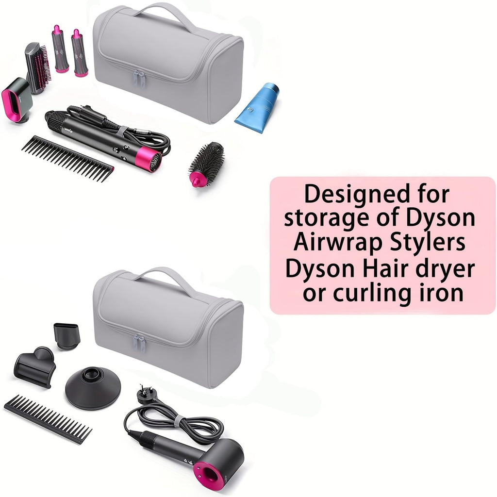 BUBM Padded Storage Travel Bag for Dyson Airwrap Complete Styler, Gray