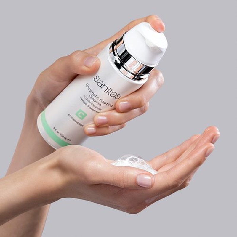 Sanitas Skincare Enzymatic Foaming Cleanser, Pore Refining Cleanser, Fruit Enzymes, 5 Ounces
